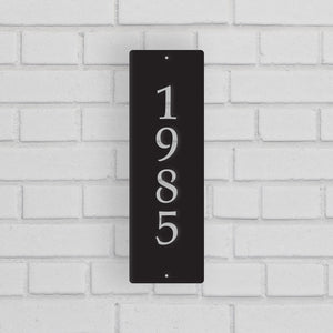 Metal House Address Sign - Vertical Style 4